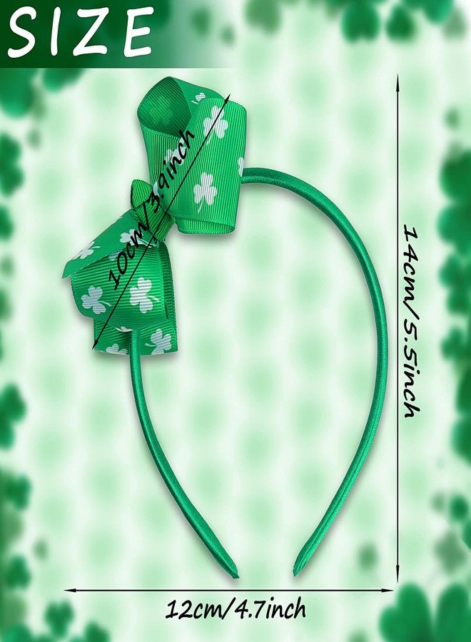 Doneace St. Patrick's Day Headband Shamrock Bow Hair Band Green Clover Hair Accessories for Women Irish Saint Patricks Day Festival Costume Parade Party Supplies - Image 2